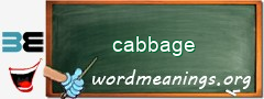 WordMeaning blackboard for cabbage